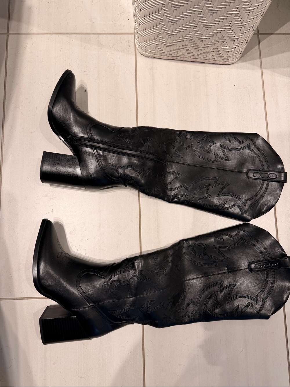 Call It Spring Black Over-the-Knee Western-Style Boots